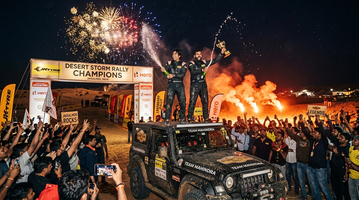 Desert Storm Rally Podium Celebration